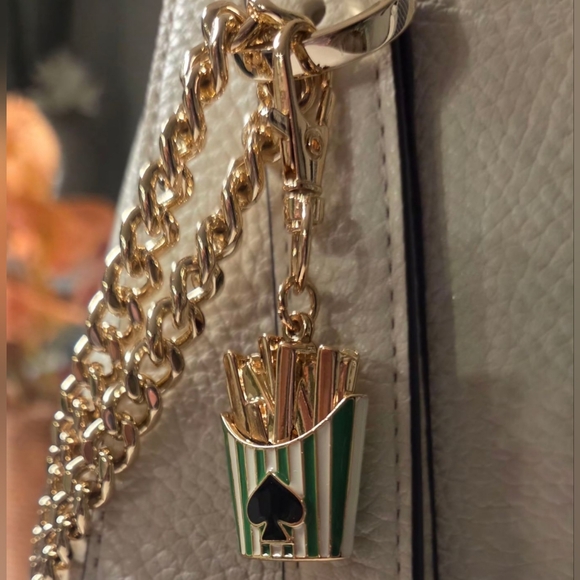 NWT - KATE SPADE NY "X" Target French Fry Bag Charm Key Ring + Dustbag - Picture 9 of 11